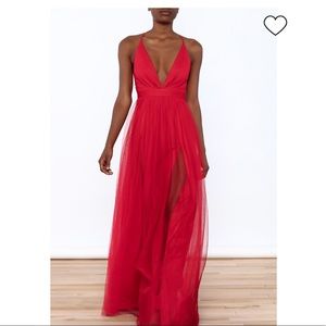 Red Maxi Prom Dress